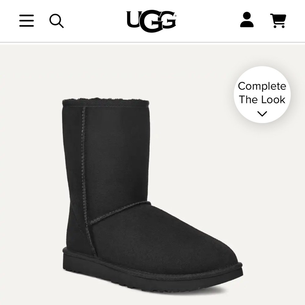UGG Short II Black Sheepskin Boots